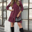 Load image into Gallery viewer, Poppy Frill Polka Dots Dress - Wine
