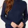 Load image into Gallery viewer, Rib High Neck Jumper - Navy
