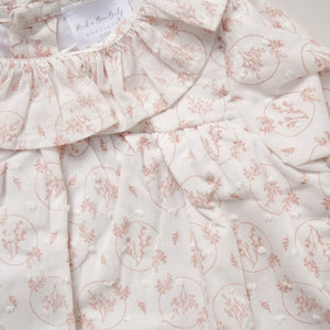 Baby Girls Knitted/Woven Mix Blouse, Footed Trousers & Headband - Pink