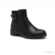 Load image into Gallery viewer, Flat Buckle Diamante Detail Elasticated Chelsea Ankle Boots - Black

