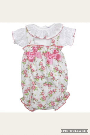 Baby Girls Luxury 2 Piece Romper - Cerise