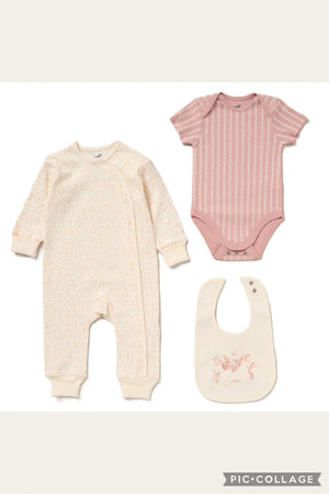 Baby Girls 3 Piece All In One Set - Pink