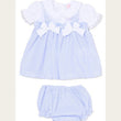 Load image into Gallery viewer, Baby Girls Stripe Dress, Pants &amp; Headband - Sky
