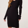 Load image into Gallery viewer, V-Neck &amp; Bow Back Knit Dress - Black
