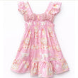 Load image into Gallery viewer, Baby Girls Carousel Print Smock Summer Dress - Pink
