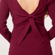 Load image into Gallery viewer, V-Neck &amp; Bow Back Knit Dress - Berry
