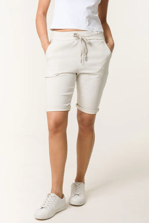 Magic Non-Crush Drawstring Shorts - Beige
