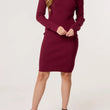 Load image into Gallery viewer, V-Neck &amp; Bow Back Knit Dress - Berry
