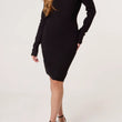 Load image into Gallery viewer, V-Neck &amp; Bow Back Knit Dress - Black
