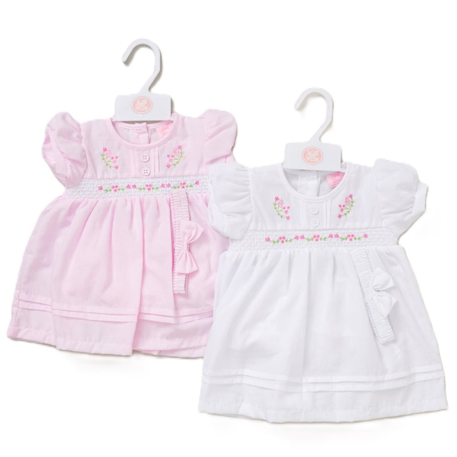 Baby Girls Floral Dress, Pants And Headband Set - White