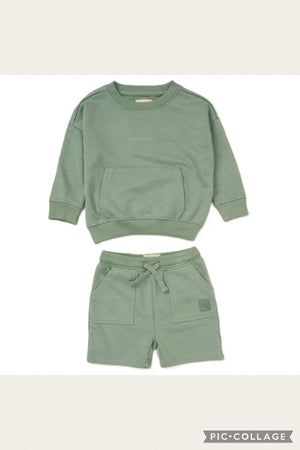 Baby Boys Sweatshirt & Shorts Set - Green