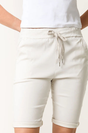 Magic Non-Crush Drawstring Shorts - Beige