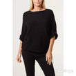 Load image into Gallery viewer, Ruffle Short Sleeve Knitted Top - Black
