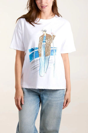 Sequin Cruise T-Shirt - White