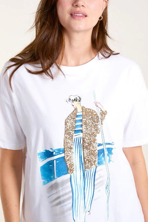 Sequin Cruise T-Shirt - White