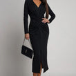 Load image into Gallery viewer, Serina Ruched Bodycon Midaxi Dress - Black
