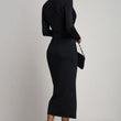Load image into Gallery viewer, Serina Ruched Bodycon Midaxi Dress - Black
