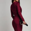 Load image into Gallery viewer, Serina Ruched Bodycon Midaxi Dress - Wine
