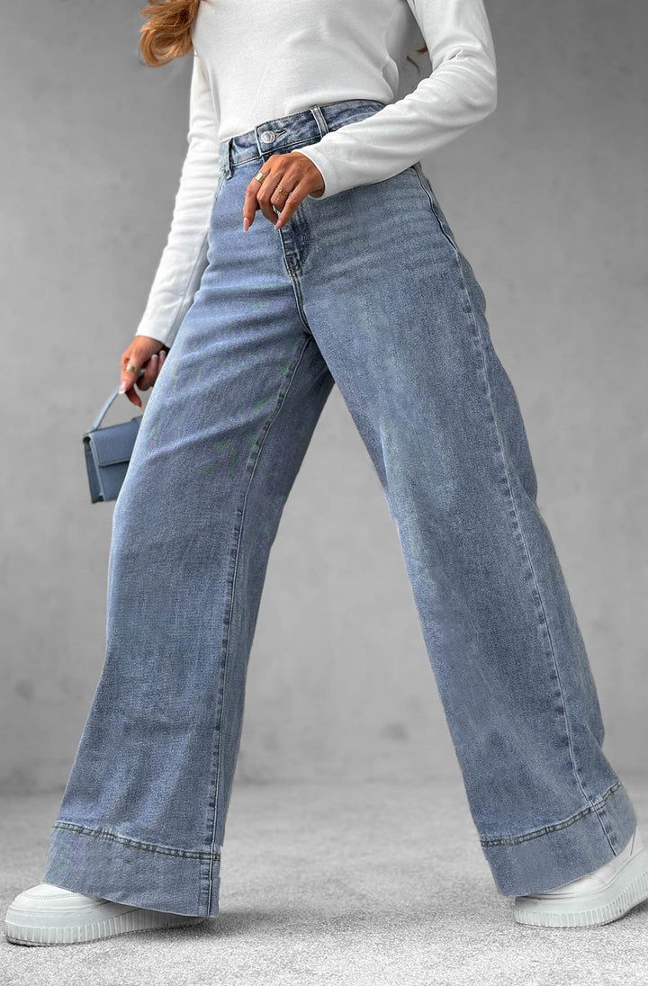 Shelby Wide Leg Jeans - Blue