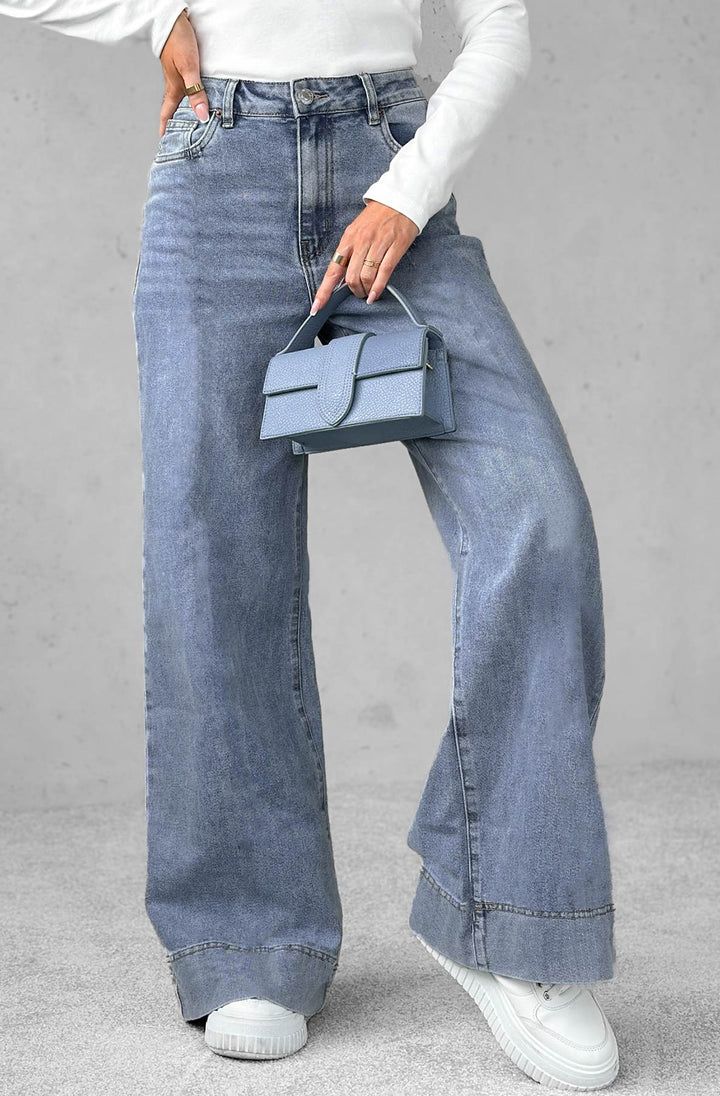 Shelby Wide Leg Jeans - Blue