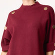 Load image into Gallery viewer, Short Sleeve Button Detail Jumper - Burgundy

