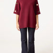 Load image into Gallery viewer, Short Sleeve Button Detail Jumper - Burgundy
