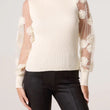Load image into Gallery viewer, Turtle Neck Mesh Flower Sleeve Jumper - Stone
