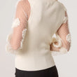 Load image into Gallery viewer, Turtle Neck Mesh Flower Sleeve Jumper - Stone
