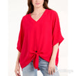 Load image into Gallery viewer, V-Neck Centre Front Tie Hem Blouse - Red
