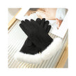 Load image into Gallery viewer, Winter Gloves With Plush White Faux Fur - Black
