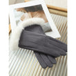 Load image into Gallery viewer, Winter Gloves With Plush White Faux Fur - Grey
