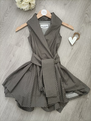 Mini Blonde & Wise Polka Trench Dress - Dark Grey
