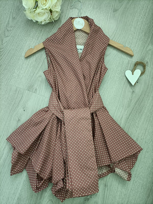 Mini Blonde & Wise Polka Trench Dress - Brown