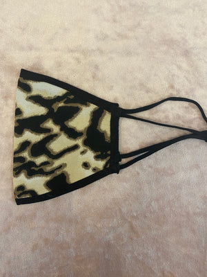 Animal Print Face Covering - Black/Cream