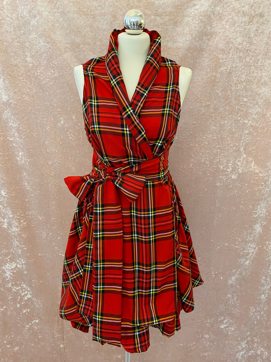 Blonde & Wise Trench Dress - Red Tartan