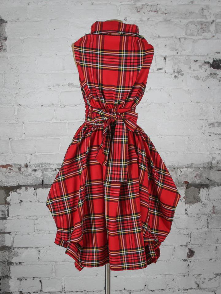 Blonde & Wise Trench Dress - Red Tartan