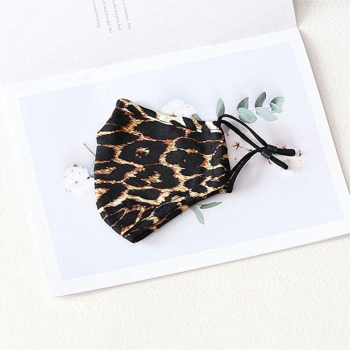 Leopard Print Mask - Dark Brown