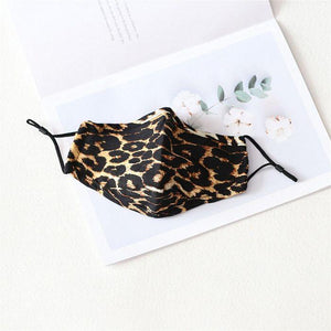 Leopard Print Mask - Dark Brown