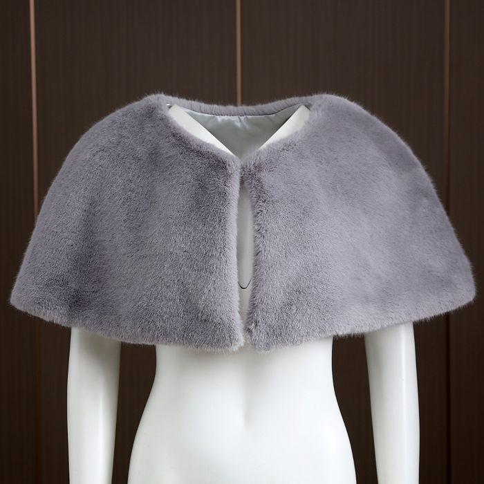 Sleeveless Faux Fur Shrug - Silver