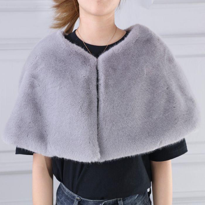 Sleeveless Faux Fur Shrug - Silver