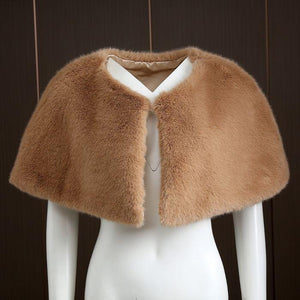 Sleeveless Faux Fur Shrug - Taupe