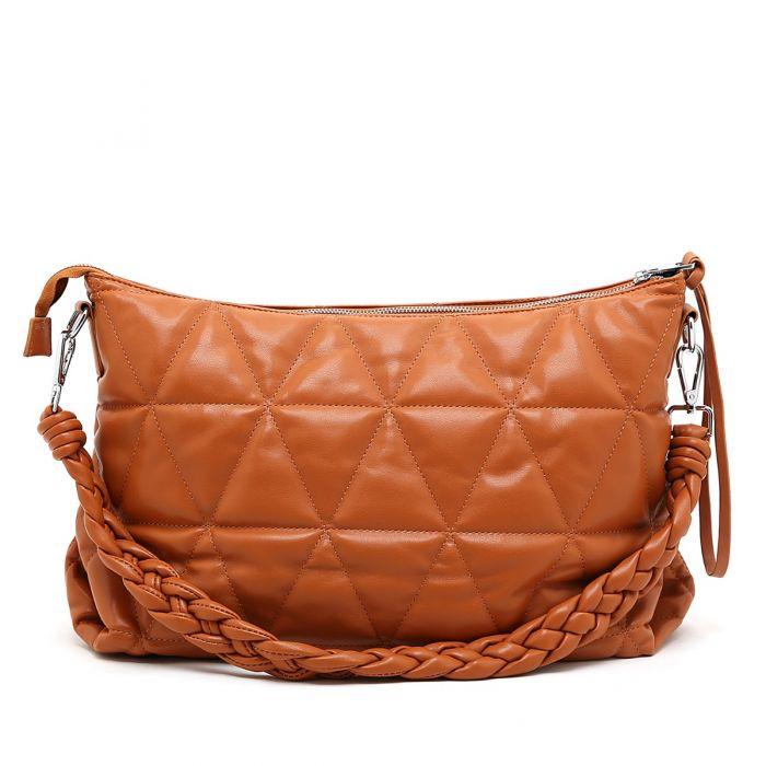 Puffer Handbag - Tan