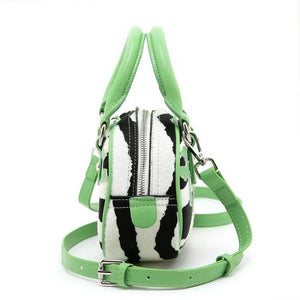 Small Zebra Pony Skin With Crossbody Pattern Bag - Spring Green