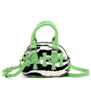 Small Zebra Pony Skin With Crossbody Pattern Bag - Spring Green